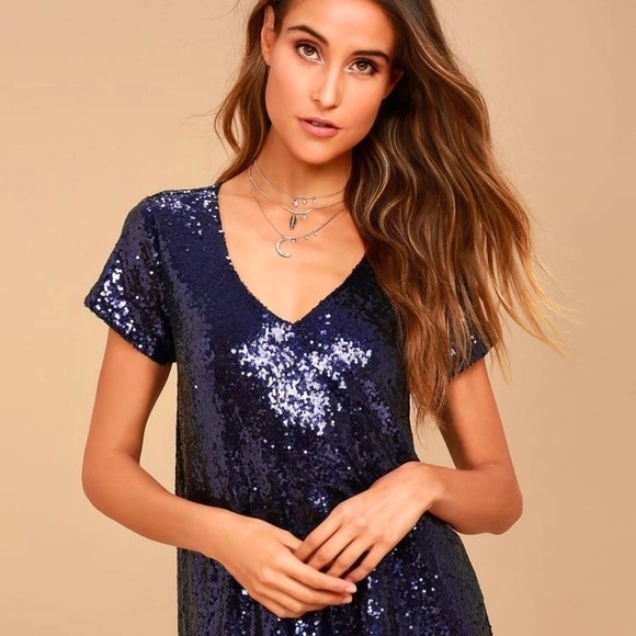 “Party City” Glitter Sequin Shirt Cute Mini Dress - Picture 5 of 11